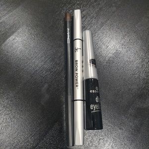 Mac and It cosmetics eyebrows, essence eyeliner